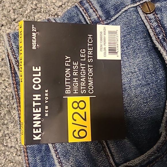 Kenneth Cole Blue High Rise Button FlyJeans - Picture 3 of 6